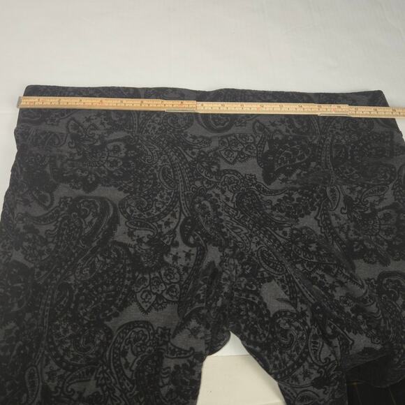 One 5 One Womans 2X Velvet Burnout Pants Black Flocked Paisley Stretch Going Out - Picture 11 of 15